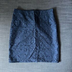 Banana Republic Navy Lace Pencil Skirt